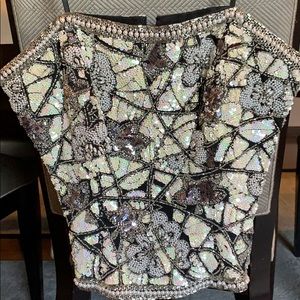 Sequined top with straps